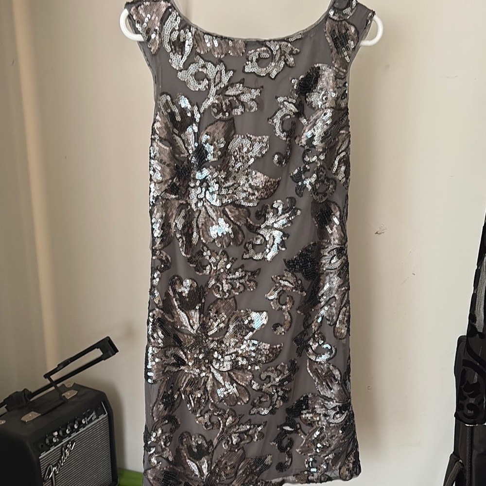 Elegant Sequin Floral Dress